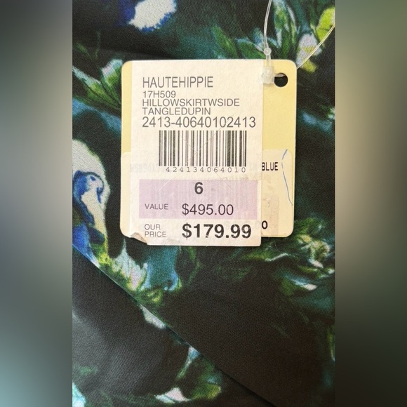 Haute Hippie NWT 100% Silk Maxi high low SLIT skirt, size 6🖤 - Picture 5 of 8